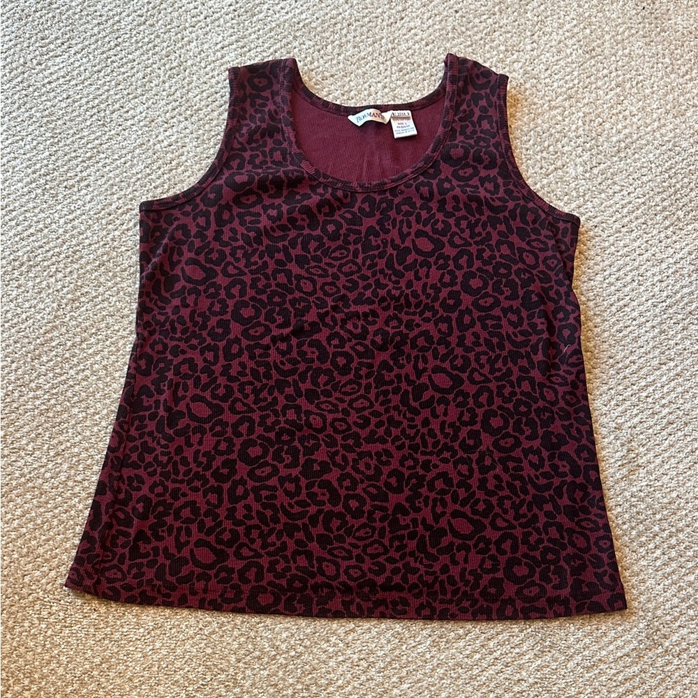 🌈 Roaman’s women’s cotton tank top burgundy size Large 🌈
